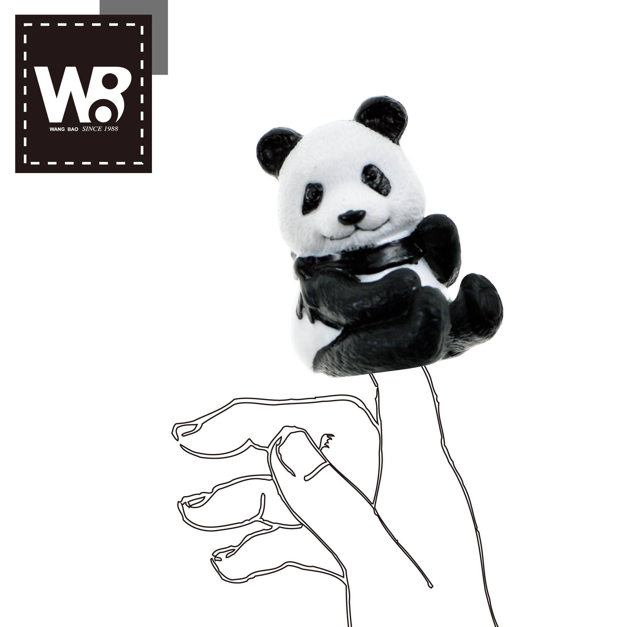 貓熊造型 手指偶公仔 中油原子筆